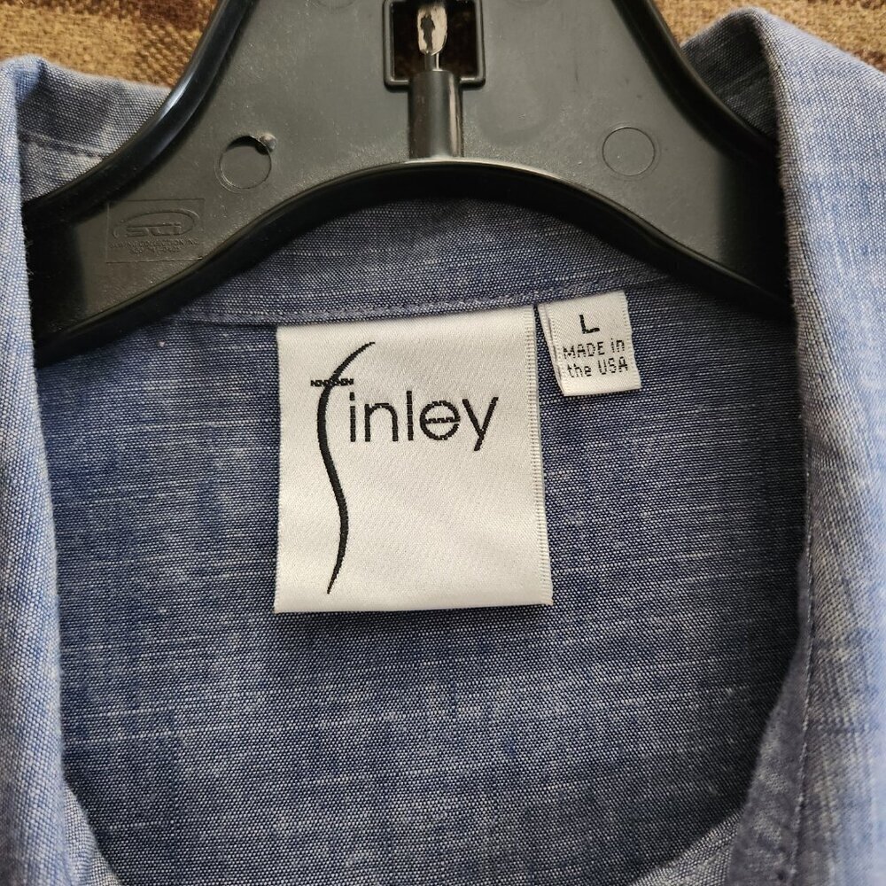 Finley Large 100% Cotton Gray Button Shirtdress - Picture 6 of 7